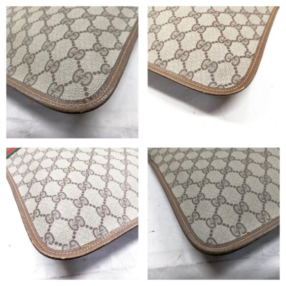 Authentic Gucci Clutch Bag Sherry Line Brown PVC mn244-120612 - Picture 8 of 16